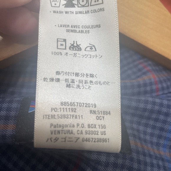 Patagonia New Belgium men's XL Organic Cotton long sleeve button-down Blue plaid - Picture 9 of 9